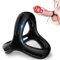 Preview: Black penis ring with 18+ warning, illustration shows application on the body.