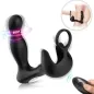 Preview: Black, rotating sex toy with remote control; image shows application on the body.