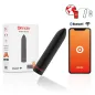 Preview: Schwarzer Bullet-Vibrator, Verpackung und Smartphone mit App, Bluetooth-fähig.