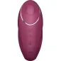 Preview: Bordeaux-red, oval device with buttons and silver rim, suitable for personal wellness applications.