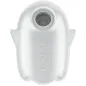 Preview: White, oval device with a round opening at the top and three symbols below it.