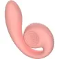 Preview: Rosa, gebogenes Massagegerät mit spiralförmigem Muster und glatter Oberfläche.
