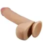 Preview: Ein realistischer Dildo mit Saugnapf, hautfarben, mit detaillierter Textur und Adern.