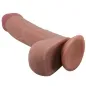 Preview: Ein realistischer Dildo mit Saugnapf, hautfarben, mit Adern und detaillierter Struktur.