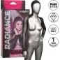 Preview: Schwarzer Kapuzenbolero mit Glitzerakzenten auf Schaufensterpuppe, Verpackung und Plus-Size-Details im Hintergrund.