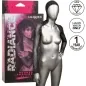 Preview: Black hooded bolero with rhinestones on mannequin, packaging and symbols for hand washing and warranty.