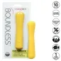Preview: Yellow mini Flexiwand vibrator in packaging, 10 functions, USB rechargeable, waterproof, made of liquid silicone.