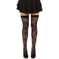 Preview: Wild Roses Net Stocks Schwarz | Leg Avenue