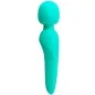 Preview: Turquoise massage device with a round head and textured handle.