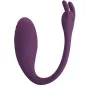 Preview: Lila, U-förmiger Vibrator mit zwei Enden und einem Power-Button.