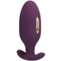 Preview: Purple, ribbed, oval device with gold accents and a stand; power and charging port visible.