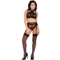 Preview: Majalesa Lc 90526 BH + Strumpfgürtel + Höschen Schwarz L/XL | Livco Corsetti Fashion