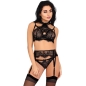 Preview: Majalesa Lc 90526 BH + Strumpfgürtel + Höschen Schwarz L/XL | Livco Corsetti Fashion