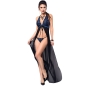 Preview: Cr 3856 Babydoll Lang Blau & Schwarz L/XL | Chilirose