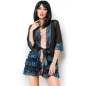 Preview: Cr 3837 Pegnoir Blau & Schwarz S/M | Chilirose