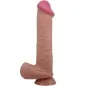 Preview: Realistischer Sliding Skin Dildo Mit Saugnapf Braun 26cm – Pretty Love