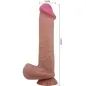 Preview: Realistischer Sliding Skin Dildo Mit Saugnapf Braun 26cm – Pretty Love