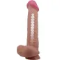 Preview: Realistischer Sliding Skin Dildo Mit Saugnapf Braun 26cm – Pretty Love