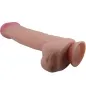 Preview: Realistischer Sliding Skin Dildo Mit Saugnapf Braun 26cm – Pretty Love