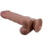 Preview: Realistischer Sliding Skin Dildo Mit Saugnapf Braun 24cm – Pretty Love