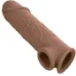 Preview: Brown, textured silicone attachment in a cylindrical shape with two openings.