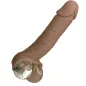 Preview: Brown dildo with realistic details and transparent base.