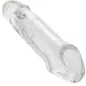 Preview: Clear glass dildo with a textured surface and rounded tip.