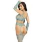 Preview: Crop Top Stockings and Gloves Blue – Leg Avenue