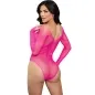 Preview: Langärmeliger Bodysuit Mit Kristallmuster In Pink – Leg Avenue