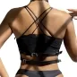 Preview: Leather ring chest harness black Os – Sublime