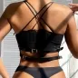 Preview: Leather ring chest harness black Os – Sublime