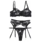 Preview: 3-piece set with floral print, black, S/M – Subblime