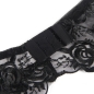 Preview: SUBBLIME - 3-TEILIGES SET BH + STRING + STRUMPFBAND BLUMENPRINT SCHWARZ S/M