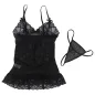 Preview: Babydoll with lace and floral print, black, S/M – Subblime