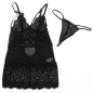 Preview: Babydoll Mit Verstellbaren Spitzenträgern Schwarz L/XL | Subblime