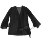 Preview: Transparent fabric coat with lace detail, black, S/M – Subblime