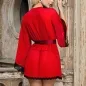 Preview: Transparent Fabric Coat With Lace Detail Red L/Xl – Sublime