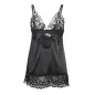 Preview: Babydoll with floral print on the chest, black, S/M – Subblime