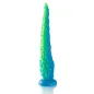 Preview: Blue-green, tentacle-like object with suction cups, standing upright on a white background.