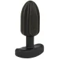 Preview: Black, oval device with yellow lines and a T-shaped handle, standing upright.