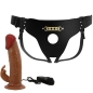 Preview: Marion Harness Universal Slip Mit Vibrationsdildo 19cm Braun | Pretty Love