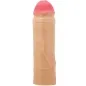 Preview: Silikon-Dildo mit rosa Spitze und geäderter Oberfläche, stehend auf weißem Hintergrund.