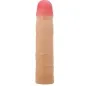 Preview: Ein hautfarbener Dildo mit rosa Spitze und geäderter Oberfläche, stehend.