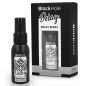Preview: Schwarzes Sprayfläschchen und Verpackung mit Eulenmotiv, Text "BlackHole Delay Spray", 30 ml.