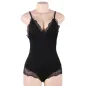 Preview: Schwarzer Teddy Mit Blumenspitzendetail L/Xl – Subblime