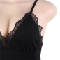 Preview: Schwarzer Teddy Mit Blumenspitzendetail L/XL | Subblime