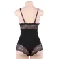 Preview: Schwarzer Teddy Mit Blumenspitzendetail L/Xl – Subblime