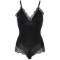 Preview: Schwarzer Teddy Mit Blumenspitzendetail L/XL | Subblime