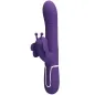 Preview: Lila Vibrator mit Schmetterlingsaufsatz und Bedienelementen am Griff.