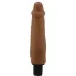 Preview: Brauner, realistisch geformter Vibrator mit Adern und abgerundeter Spitze, schwarzer Drehknopf am unteren Ende.